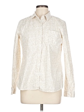 Blouse Tunique Croft & Barrow Taille XL - En Rayon, Motif Géométrique Beige & Blanc, Manches Courtes, Occasion En Très Bon état