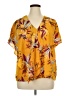 Worthington 100% Polyester Tropical Yellow Short Sleeve Blouse Size XL - photo 1