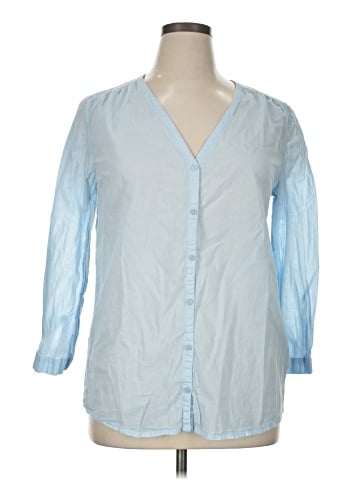 Divided by H&M 3/4 Sleeve Button-Down Shirt (view 1)