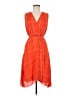 Ann Taylor 100% Polyester Plaid Orange Casual Dress Size 6 - photo 1