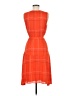 Ann Taylor 100% Polyester Plaid Orange Casual Dress Size 6 - photo 2