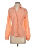 Charming Charlie Color Block Orange Long Sleeve Blouse Size S - photo 1