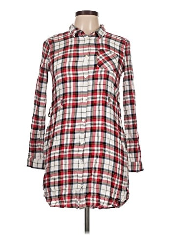 H&M L.O.G.G. 3/4 Sleeve Button-Down Shirt (view 1)