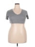 Shein Gray Short Sleeve Top Size 6 - photo 1
