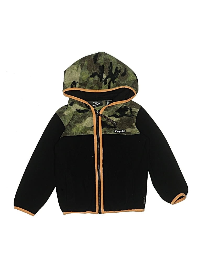 Pre-owned Volcom Kids' Zip Up Hoodie In Black