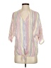 Fred David Stripes Pink Short Sleeve Blouse Size S - photo 1