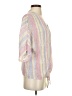 Fred David Stripes Pink Short Sleeve Blouse Size S - photo 4