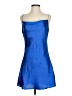 Glam 100% Polyester Solid Blue Cocktail Dress Size S - photo 1
