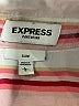 Express Stripes Ivory Long Sleeve Blouse Size L - photo 7