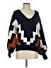 Fashion Nova 100% Acrylic Chevron-herringbone Blue Pullover Sweater Size XS - photo 1