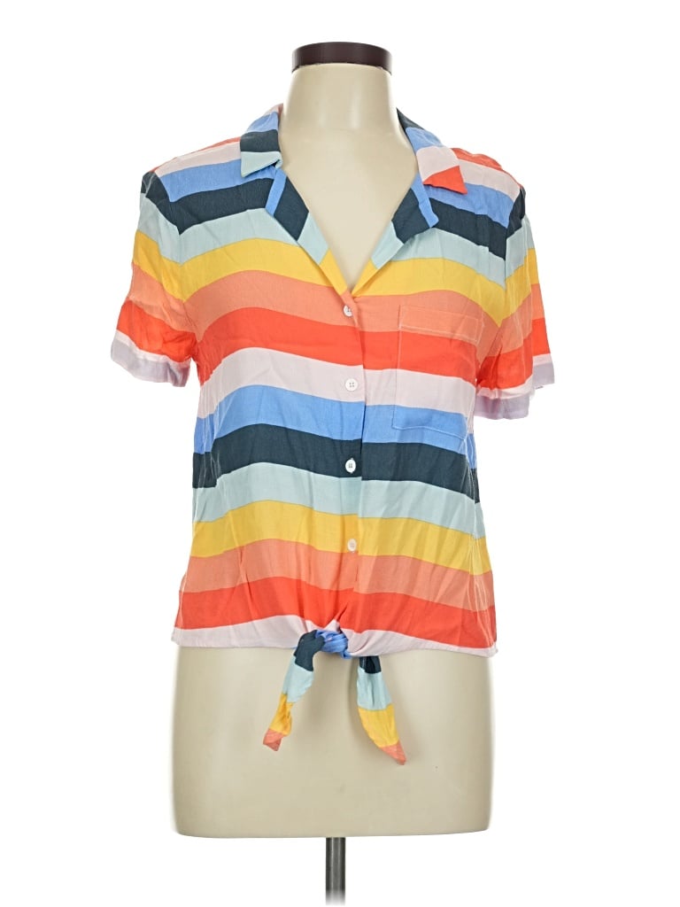 Pre-owned Elodie Short Sleeve Polo Shirt In Orange