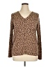 Lane Bryant Animal Print Brown Long Sleeve Blouse Size 14 - 16 Plus - photo 1