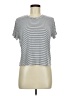 Assorted Brands Stripes Silver Short Sleeve T-Shirt Size M - photo 1