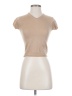 Bisou Bisou Tan Short Sleeve Top Size S - photo 1