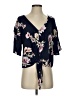 LUQ 100% Rayon Blue Short Sleeve Blouse Size S - photo 1