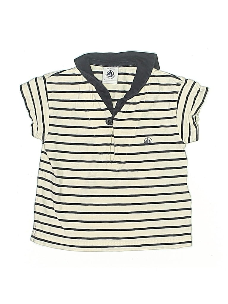 Pre-owned Petit Bateau Babies' Short Sleeve Top Ivory Tops In White