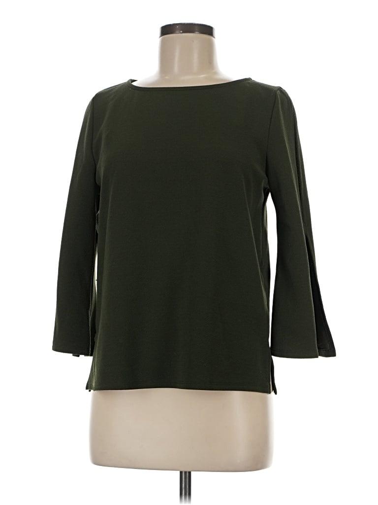 Pre-owned Green Envelope 3/4 Sleeve Top Green Boatneck Tops