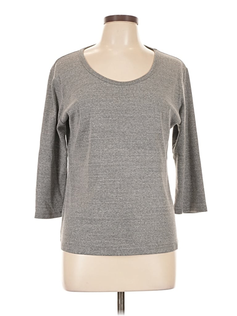 Pre-owned Travelsmith 3/4 Sleeve T-shirt In Gray
