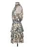 MSK 100% Polyester Paisley Blue Cocktail Dress Size M - photo 5