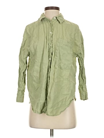 Zara 3/4 Sleeve Button-Down Shirt (view 1)