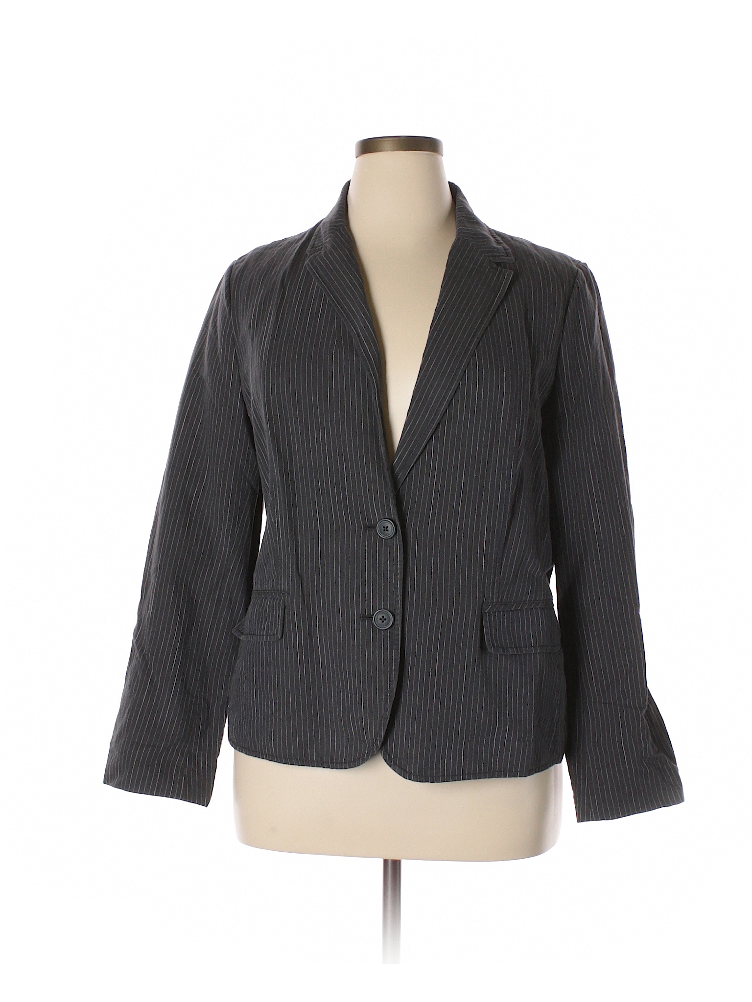 J.Jill Stripes Gray Blazer Size XL - 79% off | thredUP