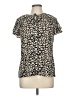 Unbranded 100% Polyester Animal Print Ivory Tan Short Sleeve Blouse Size M - photo 1