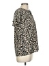Unbranded 100% Polyester Animal Print Ivory Tan Short Sleeve Blouse Size M - photo 4