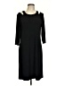 Connected Apparel Solid Black Casual Dress Size 12 - photo 1