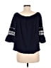 Ann Taylor LOFT Blue 3/4 Sleeve Blouse Size M - photo 2