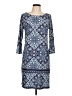 Apt. 9 Print Blue Casual Dress Size L - photo 1