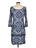 Apt. 9 Print Blue Casual Dress Size L - photo 2