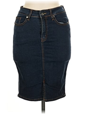 Orchid Denim Skirt (view 1)