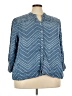 Cato Chevron-herringbone Blue 3/4 Sleeve Button-Down Shirt Size 22 - 24 - photo 1