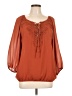 Max Studio 100% Polyester Orange 3/4 Sleeve Blouse Size L - photo 1