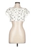 Pull&Bear Polka Dots Ivory Short Sleeve Blouse Size L - photo 1