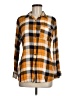Passport 100% Rayon Plaid Orange Long Sleeve Button-Down Shirt Size M - photo 1