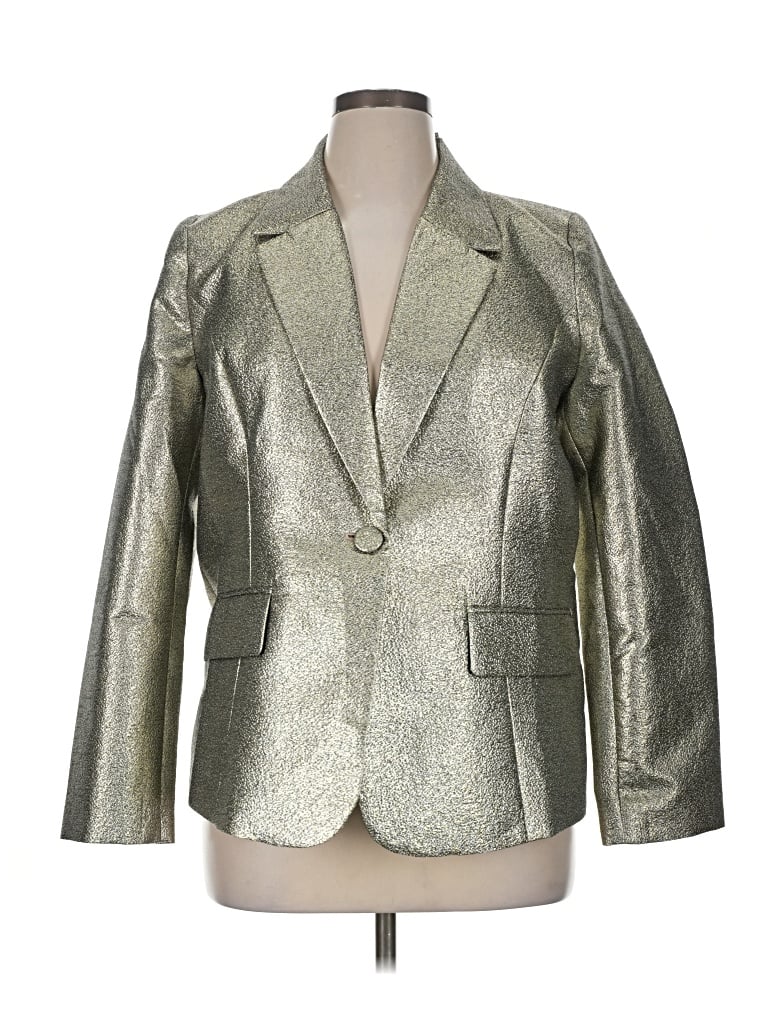 Forever 21 Plus Blazer Jacket In Gold
