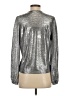 Ann Taylor LOFT 100% Polyester Metallic Silver Long Sleeve Blouse Size XS - photo 2