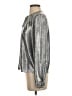 Ann Taylor LOFT 100% Polyester Metallic Silver Long Sleeve Blouse Size XS - photo 5