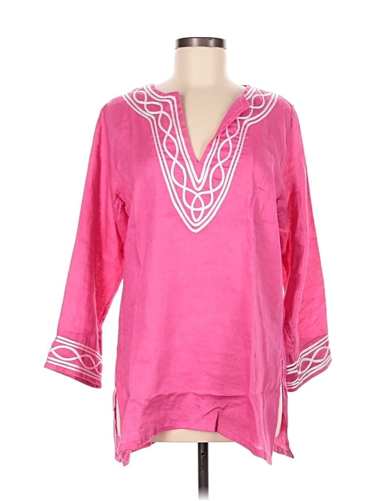Pre-owned Barbara Gerwit 3/4 Sleeve Blouse In Pink