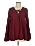 LoveRiche 100% Polyester Burgundy Long Sleeve Blouse Size M - photo 1