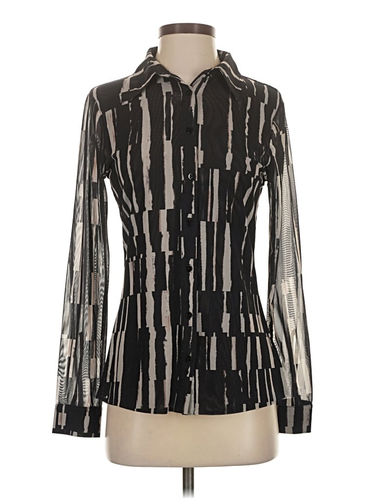 Pre-owned Mint Velvet Long Sleeve Blouse In Black