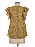 Max Studio 100% Polyester Yellow Short Sleeve Blouse Size XS - photo 2