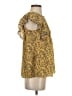 Max Studio 100% Polyester Yellow Short Sleeve Blouse Size XS - photo 4