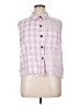 Bibi 100% Cotton Checkered-gingham Pink Sleeveless Button-Down Shirt Size XL - photo 1