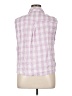 Bibi 100% Cotton Checkered-gingham Pink Sleeveless Button-Down Shirt Size XL - photo 2
