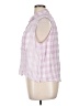 Bibi 100% Cotton Checkered-gingham Pink Sleeveless Button-Down Shirt Size XL - photo 5