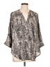 Torrid 100% Polyester Animal Print Gray 3/4 Sleeve Blouse Size Lg Plus (0) - photo 1