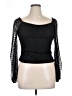 Lush 100% Polyester Black Long Sleeve Top Size XL - photo 1