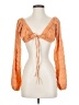 Shein 100% Polyester Orange Long Sleeve T-Shirt Size 4 - photo 1